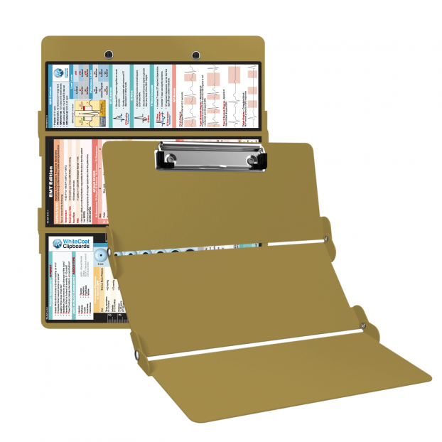 WhiteCoat Clipboard® Trifold - Tactical Brown EMT Edition